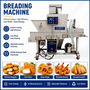 Système industriel de panure pour aliments, ligne de traitement de nuggets de poulet, de filets de poisson et de viande pour usine de grande capacité, machine à paner - Product Image 1