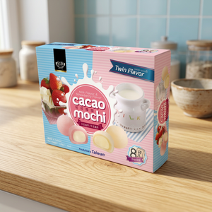 Mochi de Cacao de Taiwán de Alta Calidad, 320 g (Fresa/Leche), Caja de 24 Unidades, Delicioso Sabor - Product Image 2