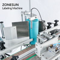Étiqueteuse de table ZONESUN TB-500A pour bocaux, bouteilles d'eau, étiquetage automatique double face, machine à coller des étiquettes