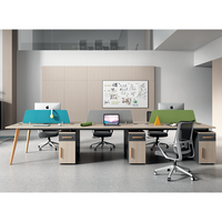 Poste de travail moderne pour 2, 4 ou 6 personnes, cloison de bureau, table de coworking, mobilier de bureau modulaire, poste de travail en cubicle
