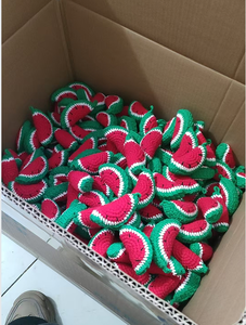 Fruits artisanaux au crochet : fraise, pastèque, cerise, <span class=keywords><strong>carotte</strong></span>, banane – Aliments simulés tricotés – Cadeaux de Saint-Valentin et de Noël - Product Image 2
