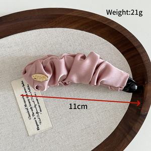 Nouvelle pince à cheveux en satin couleur unie, style banane, élégante et plissée, pour queue de cheval, antidérapante, pour femme - Product Image 3