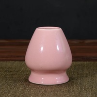 Ensemble de matcha rose en céramique avec support, ensemble de fouet à matcha 4 pièces, coffret cadeau pour les amateurs de matcha, logo personnalisé