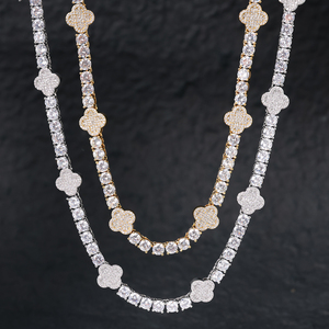 Nouvel Arrivage Collier Chaîne Tennis Fleur 5mm pour Femme, Noir, Style Hip Hop, entièrement serti de Zircon 5A, en Laiton, Bijou pour Cadeau - Product Image 5