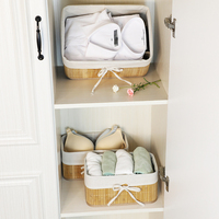 Vente en gros de paniers de rangement durables en bambou Cadre pliable fait à la main pour sac Forme rectangle Techniques d'injection écologiques