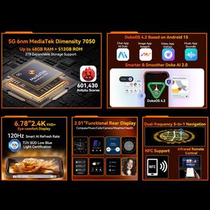 Teléfono Inteligente Resistente Blackview Oscal TANK 1 5G, 12GB+256GB, 6.78 Pulgadas, Android 15, Octa Core, OTG, NFC, 20000mAh - Product Image 5