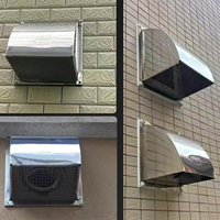 Grille d'aération murale en acier inoxydable, étanche à la pluie, avec maille, pour cuisine, salle de bain, ventilation extérieure HVAC