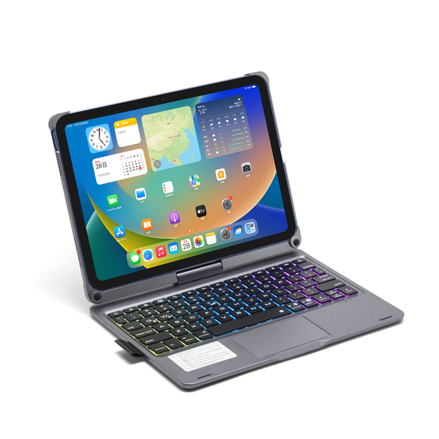 Latest 360 Degree Rotation Leather and Plastic Keyboard Touchpad Wireless Keyboard Case for iPad Pro 11 Inch