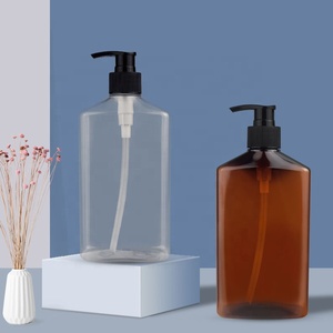 Trong suốt <span class=keywords><strong>PE</strong></span> Nhựa Tắm chai dầu gội đầu với bơm Top <span class=keywords><strong>cap</strong></span> vuông cơ thể màu nâu rửa <span class=keywords><strong>Pet</strong></span> bơm chai trong kho - Product Image 2