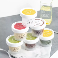 Gobelets jetables pour crème glacée, yaourt, pouding, gelée, mousse, desserts, contenants en plastique avec couvercles intérieurs, 100 ml, 300 ml, 500 ml