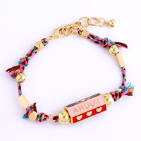Rekomendasi Pesta Unisex Warna-Warni Motif Hati Multi-Warna Berlapis Emas Tembaga Gaya Retro Modis