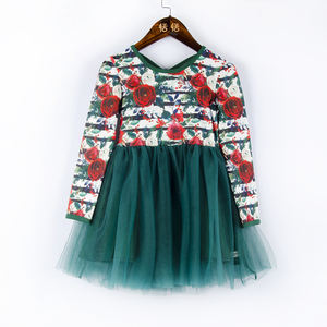 Abiti Vintage per Bambini, Vendita all'Ingrosso, Vestiti da Festa a Maniche Lunghe per Bambine, Abito Natalizio Rosso per Bambini - Product Image 5