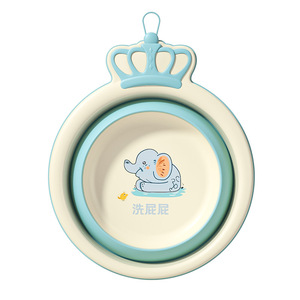 Ensemble de lavabo pliant multifonctionnel pour bébés de 0 à 12 mois, design de dessin animé avec fonction de suspension, bleu, vert, violet - Product Image 5