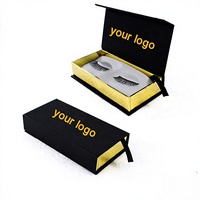 Boîte cadeau portable magnétique rigide haut de gamme, personnalisée, écologique, recyclable, imperméable, pour cils et postiches