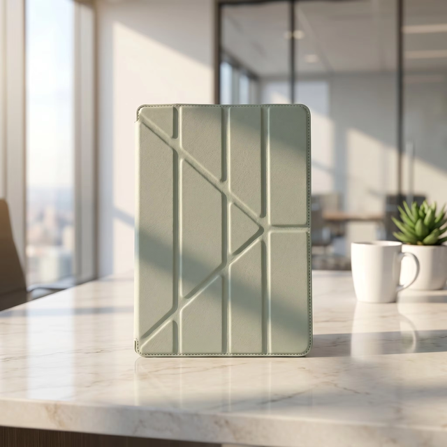 Foldable Leather Tablet Case with Magnetic Stand