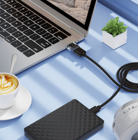 Adaptateur USB C vers USB, Type-C Mâle vers USB A 3.0 Femelle, Convertisseur OTG, Transfert de Données et Charge 2-en-1 10 Gbps, Coque Transparente