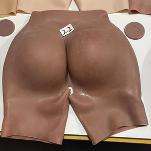 Leggings Casual a Vita Alta con Effetto Modellante Glutei in Silicone Realistico, per Donne Africane Curvy, Fantasia Tinta Unita, Sottili - Product Image 4