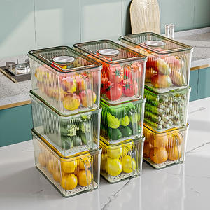 Choice Fun cucina trasparente contenitori per alimenti per animali domestici contenitori impilabili per frigorifero <span class=keywords><strong>Organizer</strong></span> per frigorifero con maniglia - Product Image 1