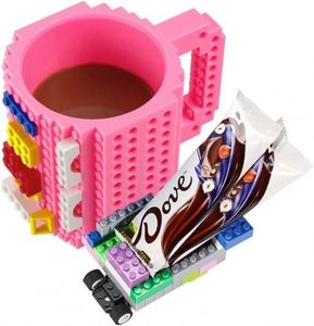 Tasse en plastique pour enfants de 350 ml avec jouet Lego, blocs de construction Kidsdiy Build-On Brick Puzzle, cadeau - Product Image 1