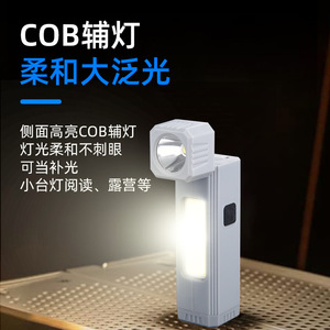 Mini lampe frontale COB rechargeable, légère, multifonction, avec lumière latérale, base magnétique, lampe de poche portable - Product Image 2