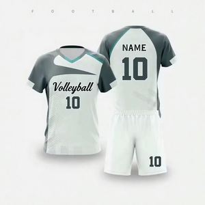 ออกแบบเสื้อกีฬาแฟชั่นสีน้ำเงินขาว ขายส่งชุดวอลเลย์บอลเยาวชนสำหรับเด็กผู้หญิง - Product Image 2