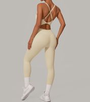 Combinaison Aoyema pour femme, respirante, à bretelles réglables croisées, effet push-up fessier, dos élégant, idéale pour le sport