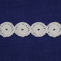 Dentelle guipure en coton antique, bordures festonnées brodées pour vêtements et textiles de maison