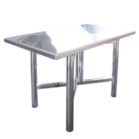 Tables à manger rectangulaires en acier inoxydable pour table à pieds pliante détachable robuste pour voyage intérieur/extérieur utilisation hôtel restaurant