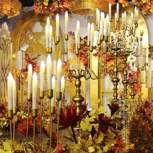2019 de metal de oro de color blanco romano titular de la vela del pilar MESA CENTRO de mesa boda deco pasarela soporte - Product Image 6
