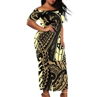 Robe Polynésienne Personnalisée, Puletasi Samoan, Robes Décontractées pour Femmes, Haut Sexy Décontracté, Ensemble Jupe Longue 2 Pièces, Vêtements des Îles d'Asie-Pacifique