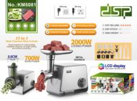 Penggiling Daging Listrik DSP 700W dengan Daya Terkunci 2000W, 4 Kecepatan, Kontrol Sentuh LCD, Pemotong Sayuran, Pembuat Sosis untuk Rumah