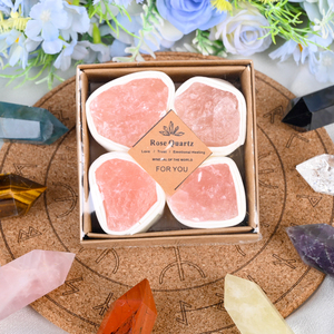 Caja de Regalo Personalizada con Piedras Curativas, Juego de Cristales Naturales de Cuarzo Rosa y Amatista en Bruto - Product Image 4