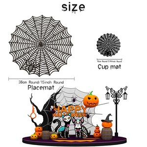 Tappetino da Tavolo Tgyw di Alta Qualità, Design Ragnatela di Halloween, Antiscottatura e Antiscivolo in PVC per Ristoranti e Hotel - Product Image 2