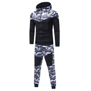 Best Quality Men Tracksuit Breathable Fabric Sports Zipper <b>Hoodie</b> Pants Set Plus Size Casual Streetwear OEM Trendy - Product Image 3
