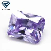 5A pierres précieuses synthétiques en zircon cubique, taille 3x5-13x18mm, en forme d'octogone, coupées à la machine, lavande, CZ, haute qualité