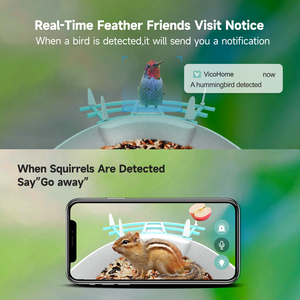 Mangeoire à oiseaux intelligente solaire avec caméra 1080 HD Caméra de vision nocturne Reconnaissance AI Mangeoire à oiseaux Connexion Capture automatique - Product Image 2