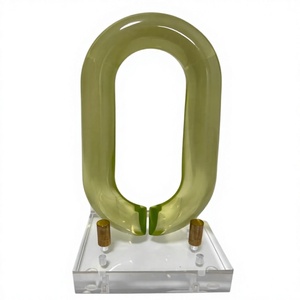 Escultura de Resina Lavable Hecha a Mano con Eslabones Curvos Funcionales, Patrón Vertical, Diseño de Arte Moderno, Decoración de Pared para Bodas - Product Image 1