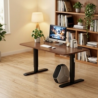 Bureau Ergonomique Moderne Multi-Usages à Hauteur Réglable pour Bureau/Étude à Domicile, en Bois Durable, avec Manivelle Manuelle, pour Position Assise ou Debout