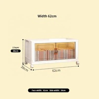 Icen CB01 62cm Meuble de rangement autoportant moderne blanc en plastique, multifonctionnel, durable, écologique, grande capacité, pour salon