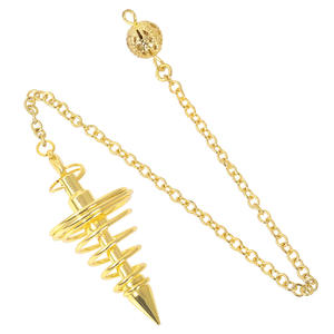 Pendolo in Rame per Radiestesia, Ciondolo Curativo per Divinazione, Cono a Spirale per Reiki, Gioiello Divinatorio - Product Image 1