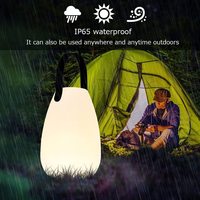 Lanterne cylindrique moderne, lampe de table LED RGB sans fil rechargeable portable, étanche en PE pour une utilisation intérieure/extérieure pour hôtel