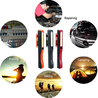 Lampe de travail LED rechargeable avec logo personnalisé, lampe torche COB avec clip magnétique, charge USB, lampe de poche, lampe d'inspection