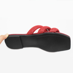 Nouvelles chaussures pour femmes, version avec strass, tongs plates, tongs <span class=keywords><strong>sexy</strong></span> à bout carré, sandales pour femmes, sandales confortables - Product Image 6