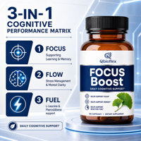 Qbioflex OEM/ODM Focus Capsule, multivitamines et biotine de qualité supérieure, complément alimentaire à base de plantes pour la mémoire et la concentration, nootropique pour le cerveau