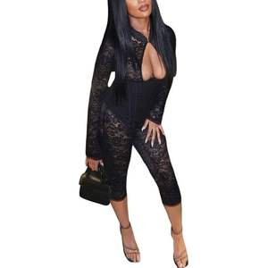 Tenues de club personnalisées 2026 pour femmes : Hauts corset sexy en dentelle, pantalons moulants extensibles transparents à taille naturelle et manches longues - Product Image 3