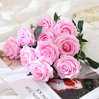 Roses Artificielles Rouge, Simulation de Roses Simples Blanches, Lots de Bouquets Roses, Décoration de Mariage Bleue, Haute Qualité en Vrac
