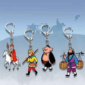 Porte-clés en acrylique classique du dessin animé Voyage en Terre des Ours, avec personnages mignons du Moine Tang, du Singe, du Cochon et du Moine de Sable, cadeau traditionnel - Product Image 2