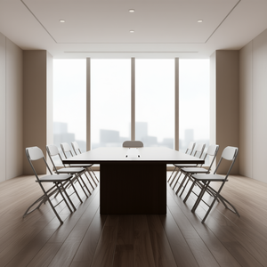 Juego de 10 Sillas de Conferencia Blancas, Estructura Metálica Resistente, Apilables, Portátiles, No Requiere Montaje - Product Image 2