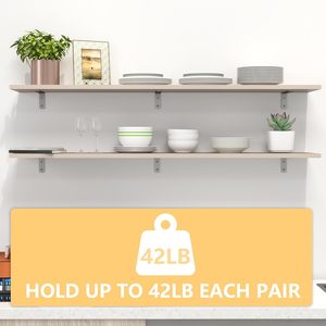 Soporte en L 6 "X 2" (150x50mm) Soporte angular de acero inoxidable de alta resistencia para paneles de madera Carga máxima: 40 lbs - Product Image 5