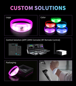 Bracelet LED <span class=keywords><strong>en</strong></span> silicone synchronisé par DMX, bracelet lumineux RF RGB, logo personnalisé pour concert, événement, fête, vente <span class=keywords><strong>en</strong></span> gros - Product Image 3